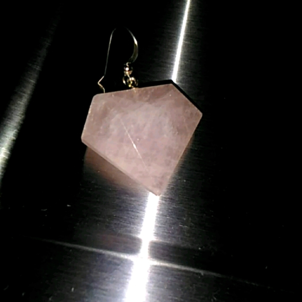 SOLD ♥️ Genuine Rose Quartz Prism Earrings - Picture 7 of 7
